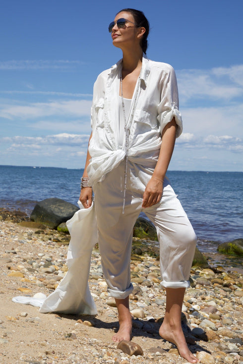 Silk Habotai Tyler Drop Crotch Pant Vacances